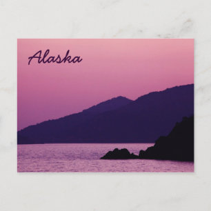 Alaska lila Bergsonnenuntergang Postkarte