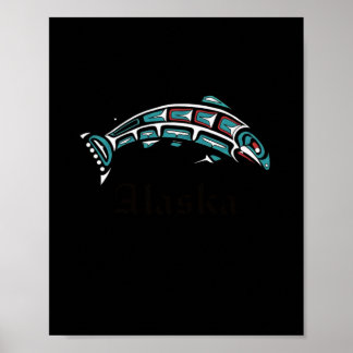 Alaska Lmon Fishing Native American Indigeny Poster
