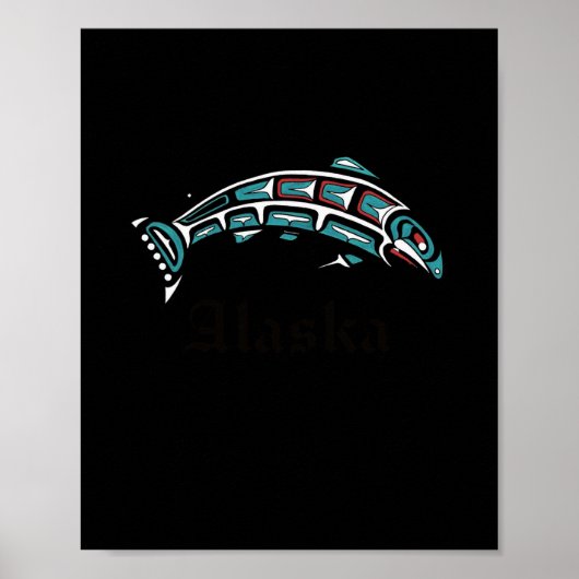 Alaska Lmon Fishing Native American Indigeny Poster (Vorne)