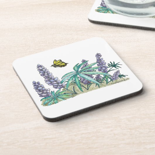 Alaska Lupine Watercolor Getränkeuntersetzer (Linke Seite)