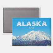 Alaska Magnet Souvenir Geschenk Denali Berg (Vorderseite/Rückseite)