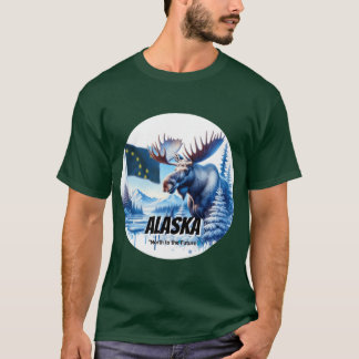 Alaska Majestätisches Elch-Erbe Staatliches Tier W T-Shirt