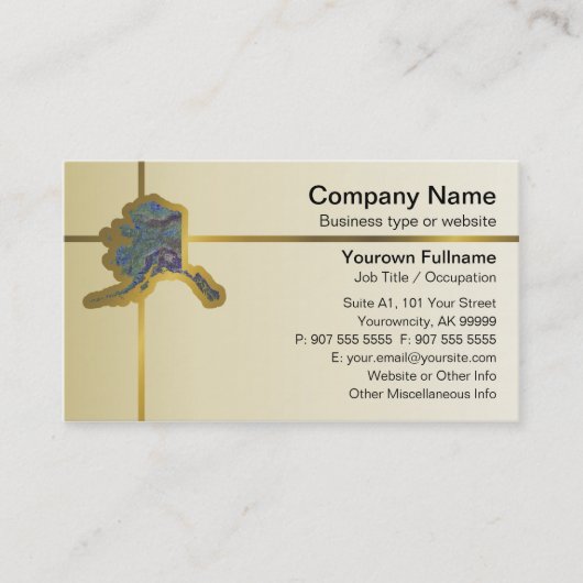 Alaska Map Business Card Visitenkarte (Vorderseite)