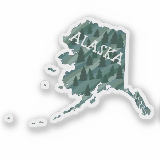 ALASKA MAP Farbige Stifte Kunst Aufkleber (Vorderseite)