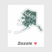 ALASKA MAP Farbige Stifte Kunst Aufkleber (Blatt)