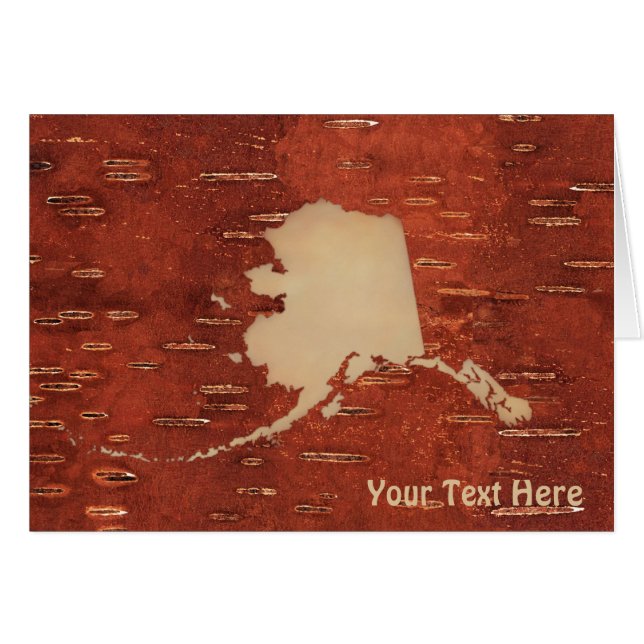 Alaska Map On Inner Birch Bark (Vorderseite (Horizontal))