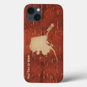 Alaska Map On Inner Birch Bark Case-Mate iPhone Hülle (Rückseite)
