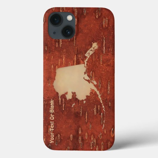 Alaska Map On Inner Birch Bark Case-Mate iPhone Hülle (Rückseite)