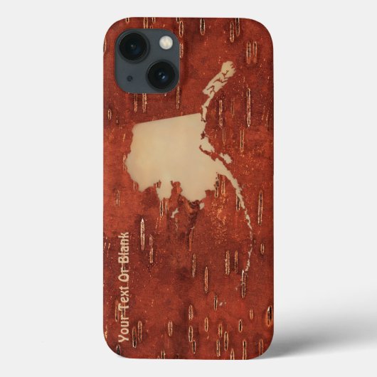 Alaska Map On Inner Birch Bark Case-Mate iPhone Hülle (Rückseite)