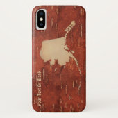 Alaska Map On Inner Birch Bark Case-Mate iPhone Hülle (Rückseite)