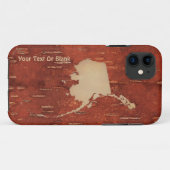 Alaska Map On Inner Birch Bark Case-Mate iPhone Hülle (Rückseite (Horizontal))