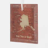 Alaska Map On Inner Birch Bark Ornament Aus Glas (Vorderseite links)