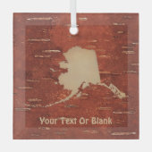 Alaska Map On Inner Birch Bark Ornament Aus Glas (Vorderseite)