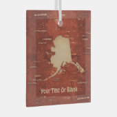 Alaska Map On Inner Birch Bark Ornament Aus Glas (Vorderseite Rechts)