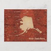 Alaska Map On Inner Birch Bark Postkarte (Vorderseite)