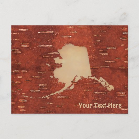 Alaska Map On Inner Birch Bark Postkarte (Vorderseite)