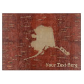Alaska Map On Inner Birch Bark Schneidebrett (Vorderseite)