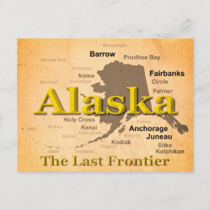 Alaska Map-Silhouette Postkarte