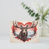 Alaska Moose Herzlicher Gebirgshang Postkarte (Stehend Vorderseite)