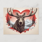 Alaska Moose Herzlicher Gebirgshang Postkarte (Vorderseite)