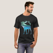Alaska Moose Keepake Alaskan Northern Lights T-Shirt (Vorne ganz)