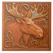 Alaska Moose - Keramik Tile Fliese (Vorderseite)