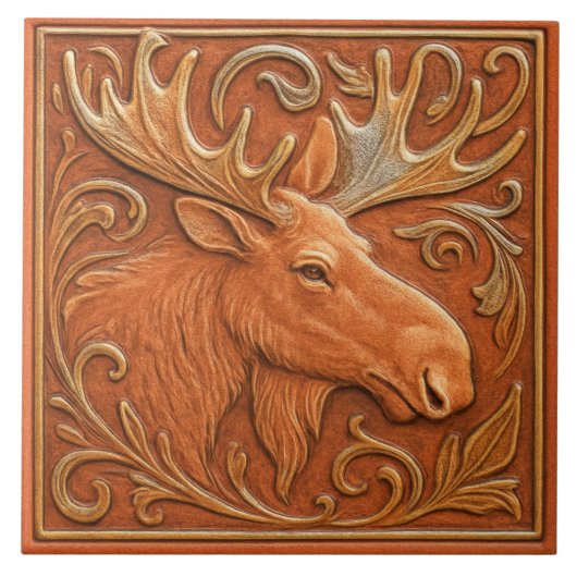 Alaska Moose - Keramik Tile Fliese (Vorderseite)