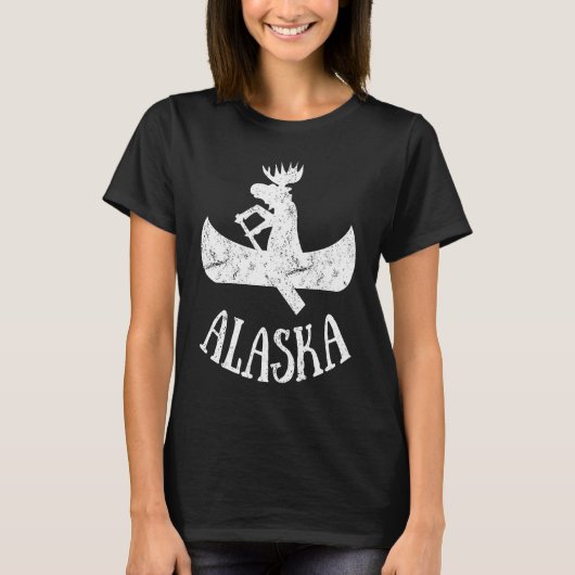 Alaska Moose Moose Canoe Vacation T-Shirt (Vorderseite)