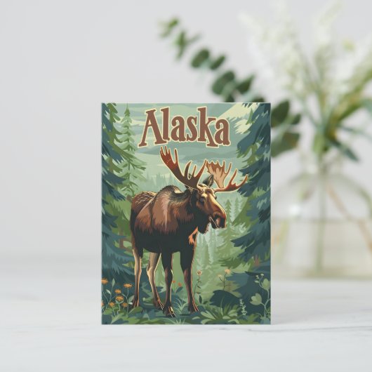 Alaska Moose Postkarte (Stehend Vorderseite)
