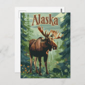 Alaska Moose Postkarte (Vorne/Hinten)