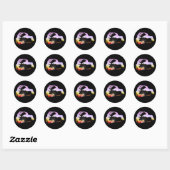 Alaska Moose Sillouette Runder Aufkleber (Blatt)
