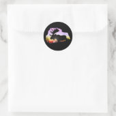 Alaska Moose Sillouette Runder Aufkleber (Tasche)