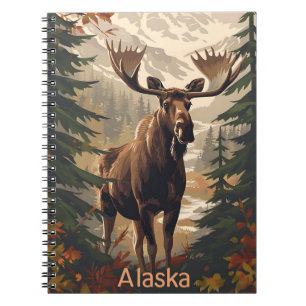 Alaska Moose Vintag Notizblock