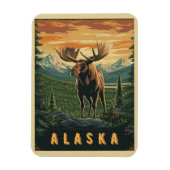 Alaska Moose - Vintage Wildnis Magnet (Vertikal)