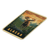 Alaska Moose - Vintage Wildnis Magnet (Linke Seite)