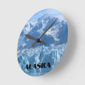 Alaska Mountain Glacier Meetingsee Runde Wanduhr (Winkel)