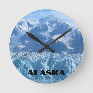 Alaska Mountain Glacier Meetingsee Runde Wanduhr