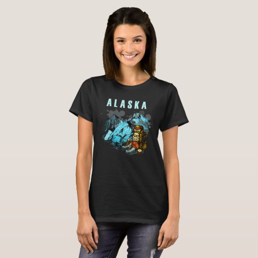 Alaska Mountains and Hikers Tourism vacation outfi T-Shirt (Vorne ganz)