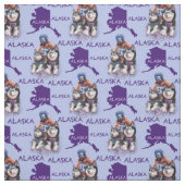 Alaska Musher und seine Hunde Stoff (Muster)