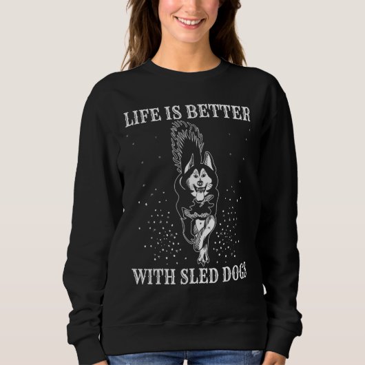 Alaska Mushing Dog Sled Rider Huskies Winter Sport Sweatshirt (Vorderseite)