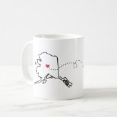 Alaska nach New Jersey - Heart2Heart Kaffeetasse (Vorderseite Links)