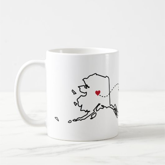 Alaska nach Washington - Heart2Heart Kaffeetasse (Links)