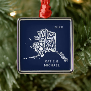 Alaska Name und Jahr hinzufügen Ornament Aus Metall