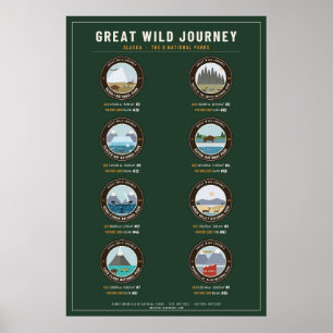 Alaska National Parks Poster – Grün