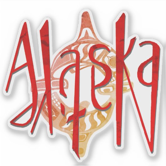 Alaska Native Ambigram Aufkleber (Vorderseite)