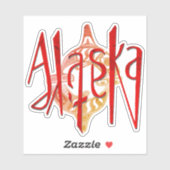 Alaska Native Ambigram Aufkleber (Blatt)