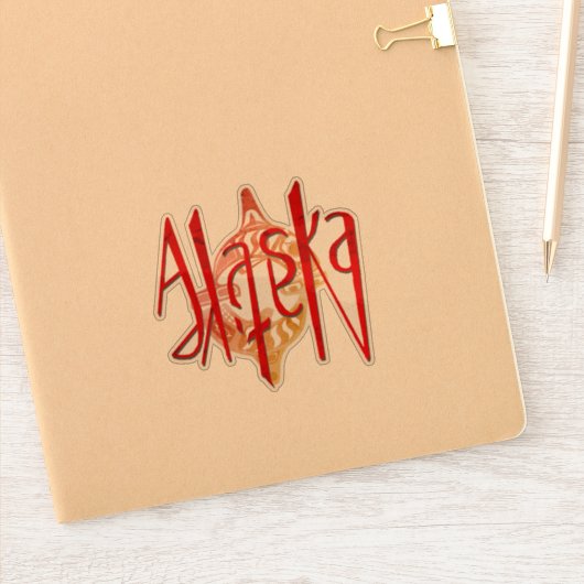 Alaska Native Ambigram Aufkleber (Notizbuch)