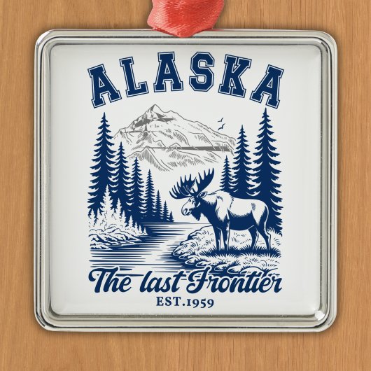 Alaska Nature Escape with Moose Ornament Aus Metall