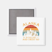 Alaska nennt Retro Vintage Berge Natur Magnet (Vorderseite/Rückseite)