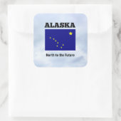 Alaska, Nord in die Zukunft Quadratischer Aufkleber (Tasche)